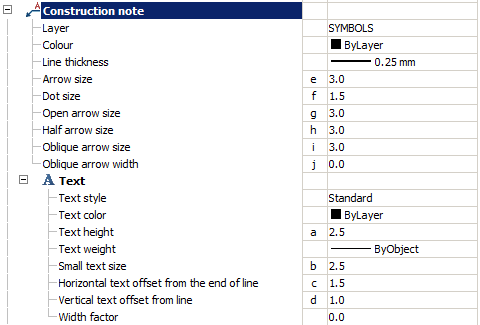 CAD drafting Construction note 0