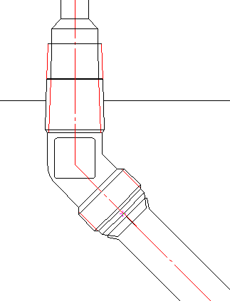 CAD drafting Example of construction of the pipeline on external cone 3