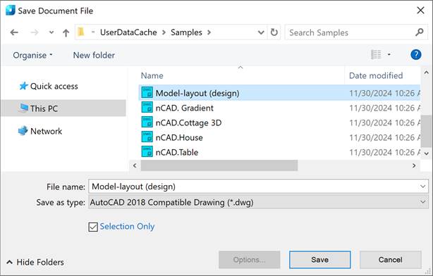 CAD software Export 10