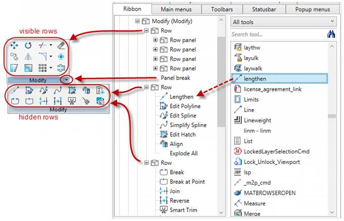 CAD drawing Ribbon Tab  11