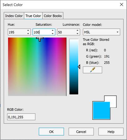 CAD software Select Color Dialog Box 10