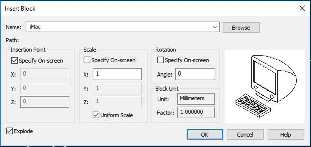 CAD software Block Insertion 7