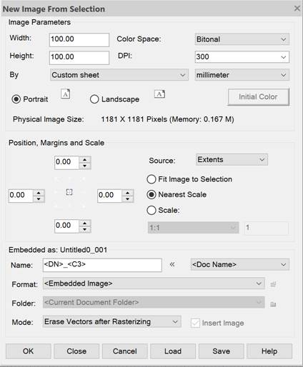 CAD software Create New Image and Rasterize Objects 7