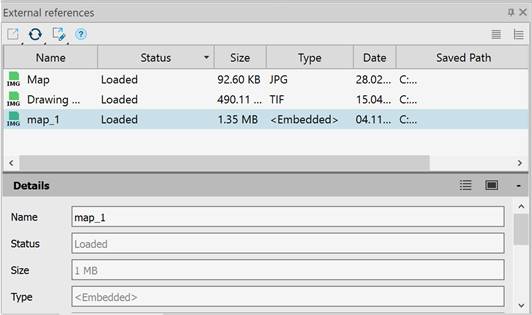 CAD software Embed Raster Image 1