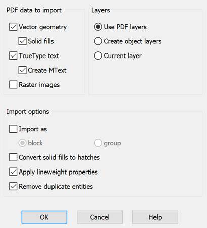 CAD software Importing PDF Underlay Data 7