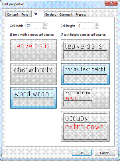 CAD software Cell Properties 13