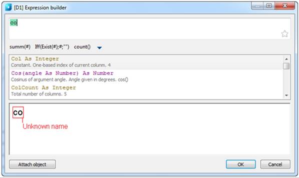 CAD drawing Expression Builder Interface 2